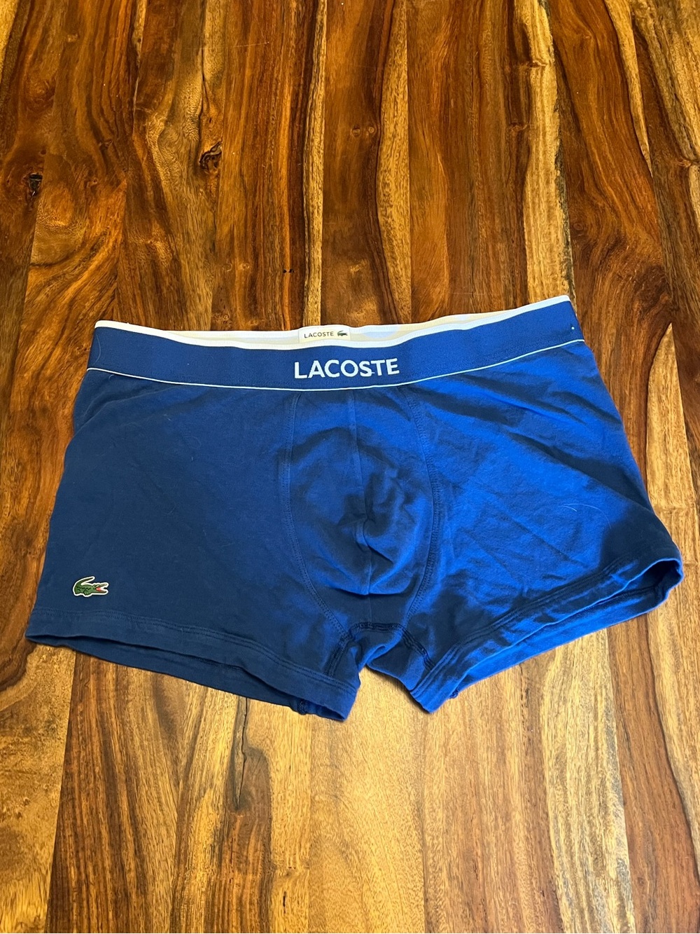 Lacoste Men's Stretch Cotton Blue Boxer Brief Trunks Size Large